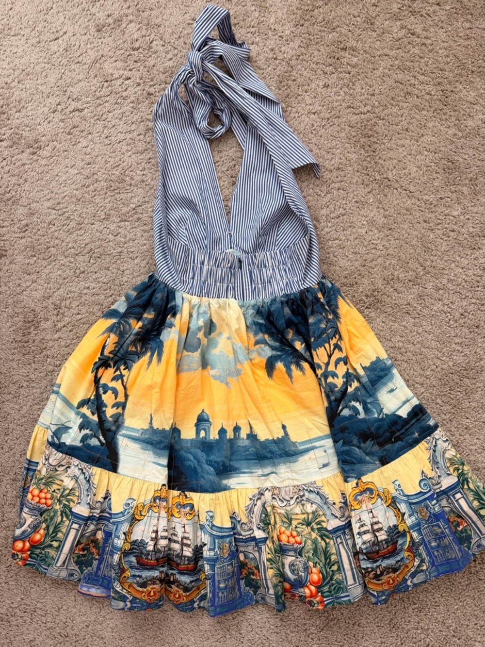 Camilla Ruffle Hem Halter Short Dress Song of Saint Anthony - Picture 6 of 12